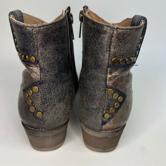 Circle G By Corral Q 5025 LD BLUE STAR INLAY & STUDS ANKLE LEATHER BOOTS‎ Size 7 - Picture 7 of 16